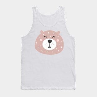 Cute Smiling Pink Bear Tank Top